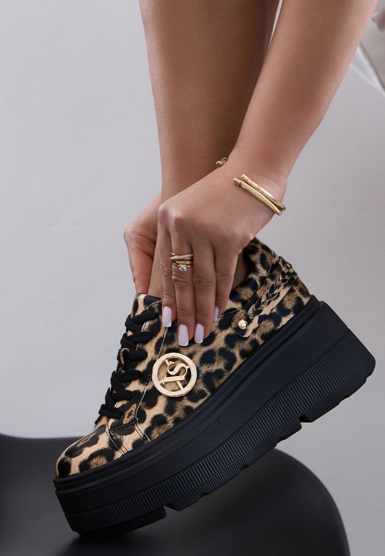 Sneakers panterați Vices cu platformă decorați cu aplicație metalică Tatellia