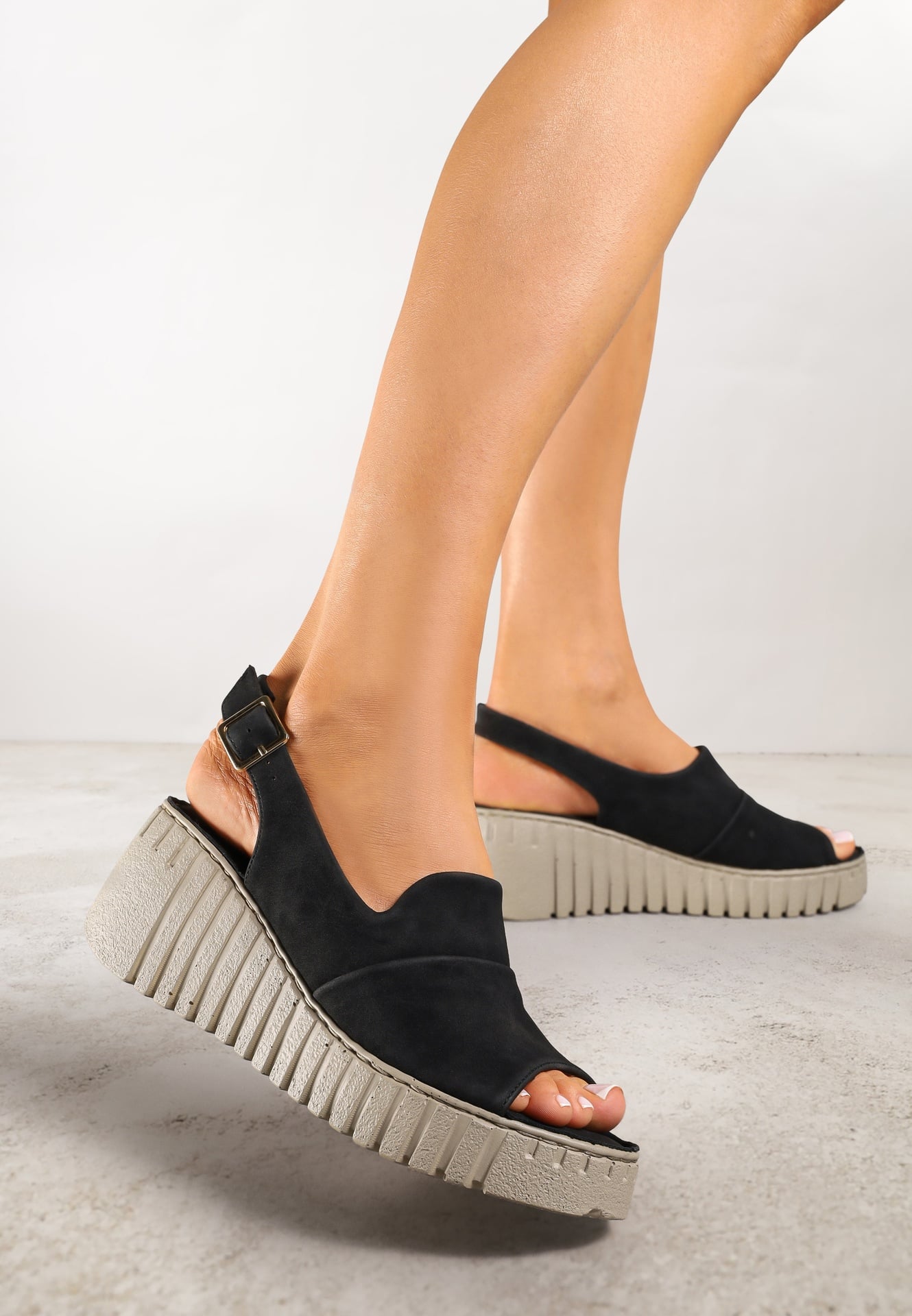 Sandale Negre pe Pană Embosată Vices Reaveline