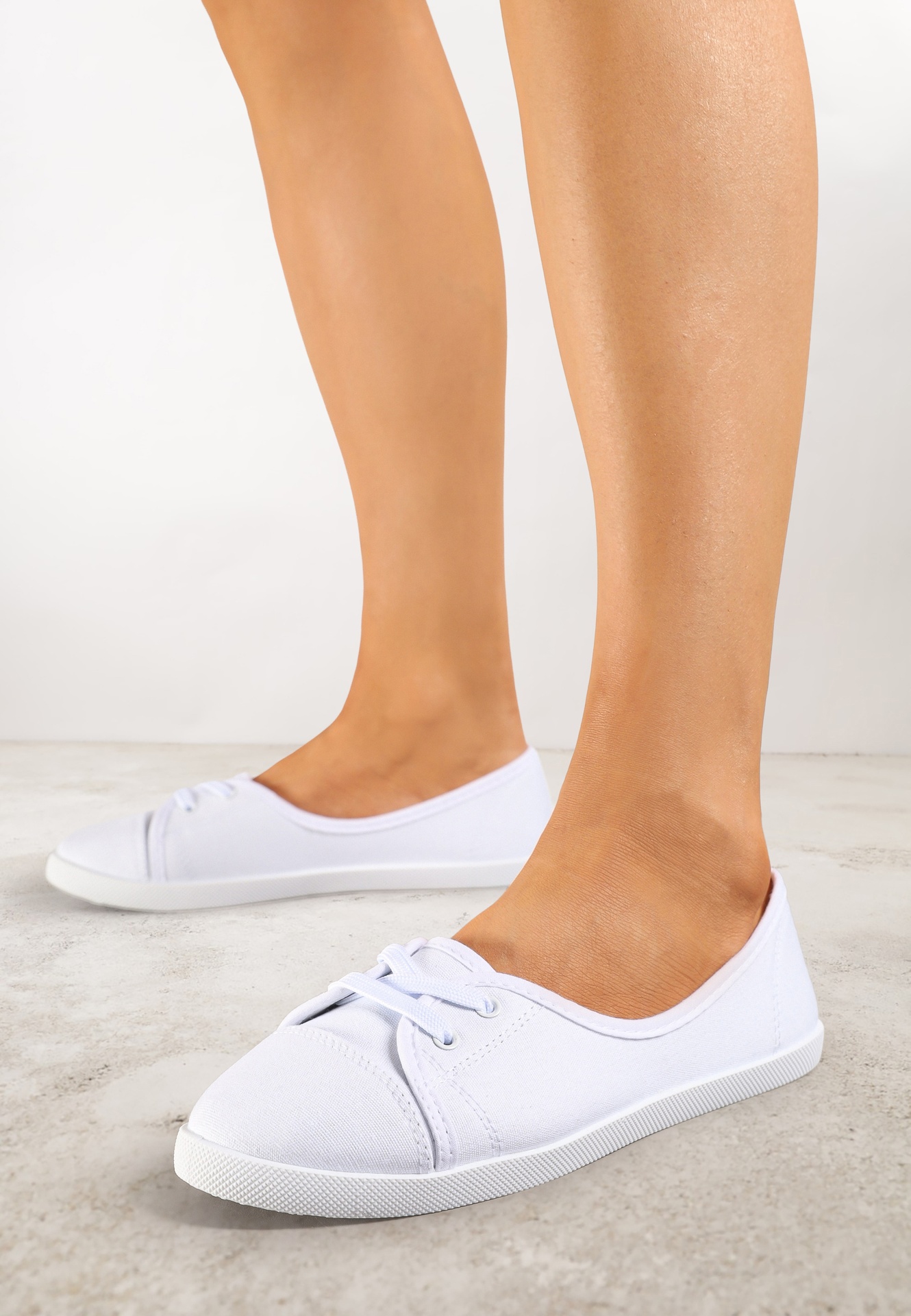 Adidași Albi Vices cu șireturi fine Telithia