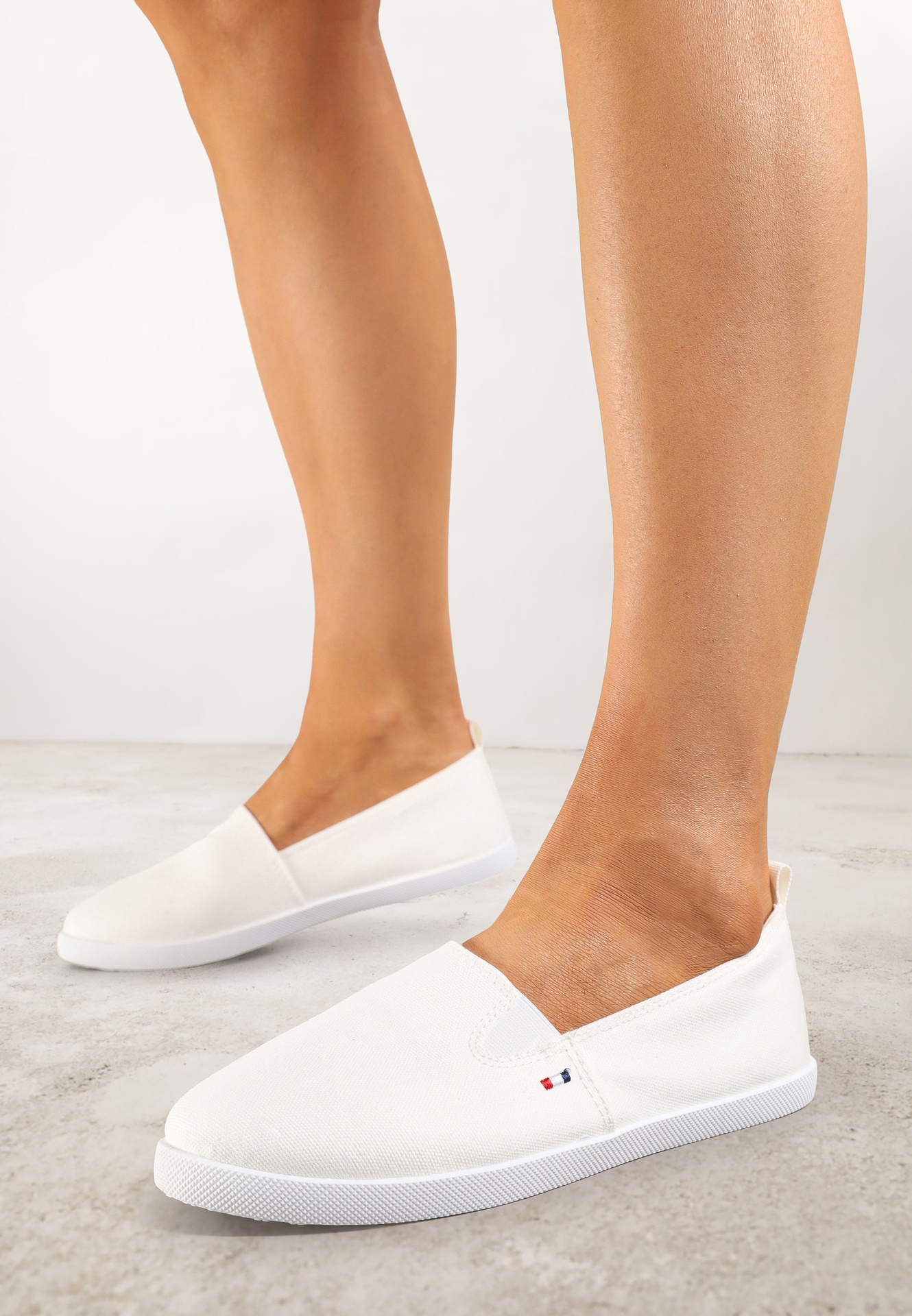 Teniși Albi Vices Basic cu Benzi Elastice Textile Aretela