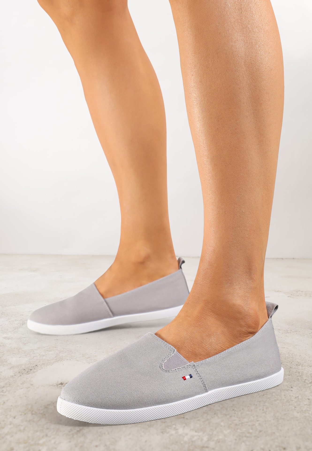 Tenisi Gri Vices Basic cu Elastice Textile Aretela