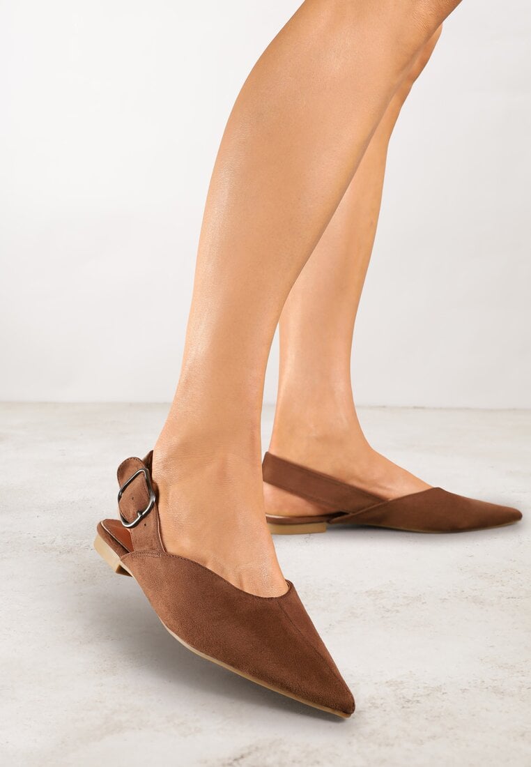 Sandale Maro deschis Vices Tip slingback cu Branț din Piele Naturală Rallora