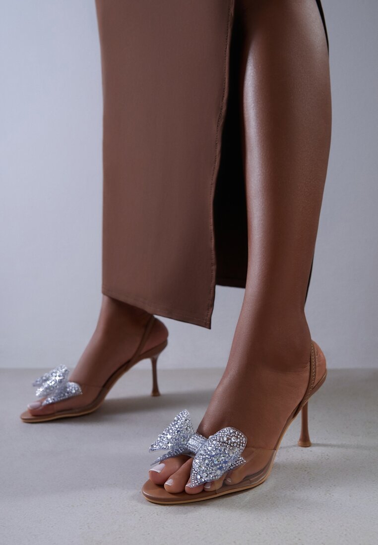 Sandale Maro Vices cu Toc Stiletto Decorate cu Fundă cu Zirconiu Fenessa