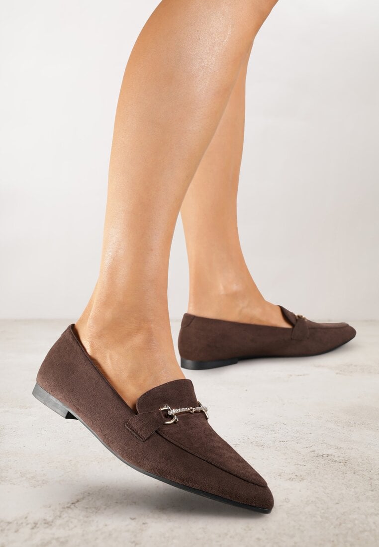 Mocasini Maro Vices cu Vârf Ascuțit Decorate cu Aplicație Rilosia