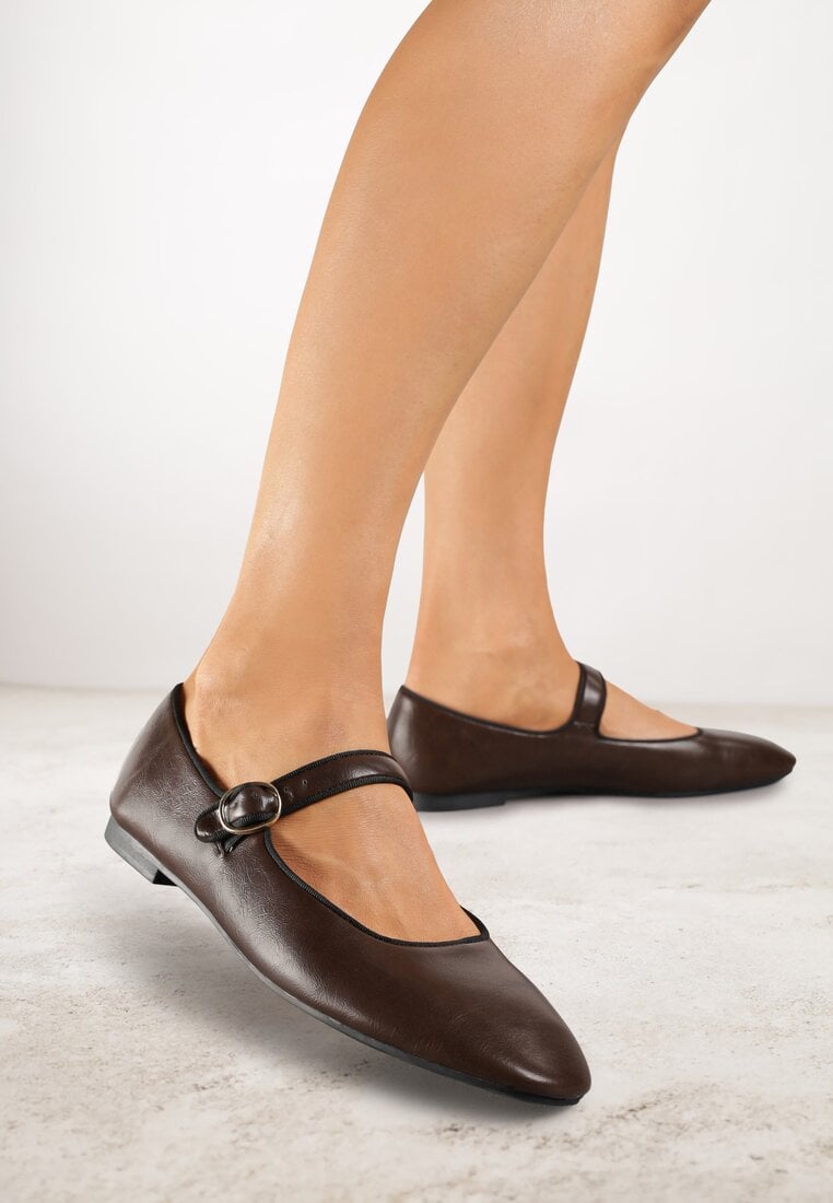 Balerini Maro Vices cu Branț din Piele Naturală Decorați cu Baretă Patantie