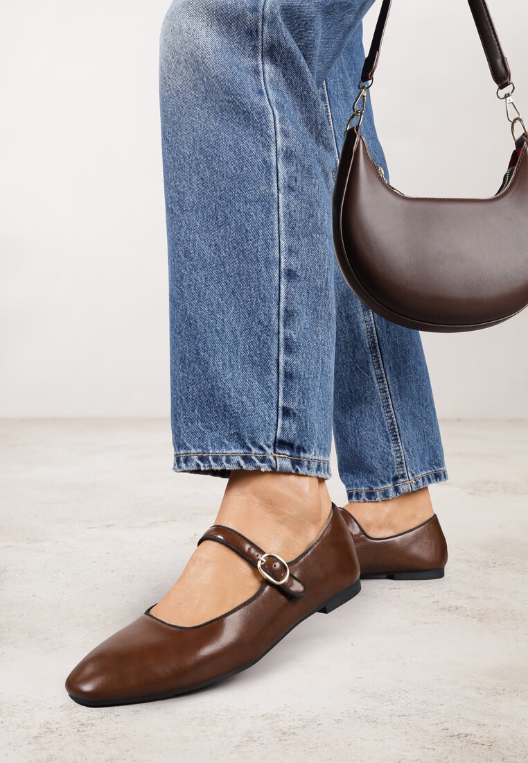 Balerini Maro deschis Vices cu branț din piele naturală Ornați cu o curea Patantie