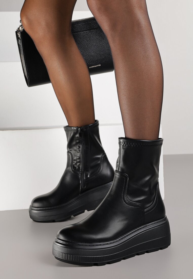 Ghete Negre cu Platformă în Stil Cyber Fisatte