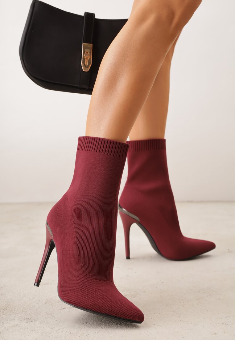 Botine Grena Vices cu partea superioară tip șosetă cu toc stiletto Brattalie