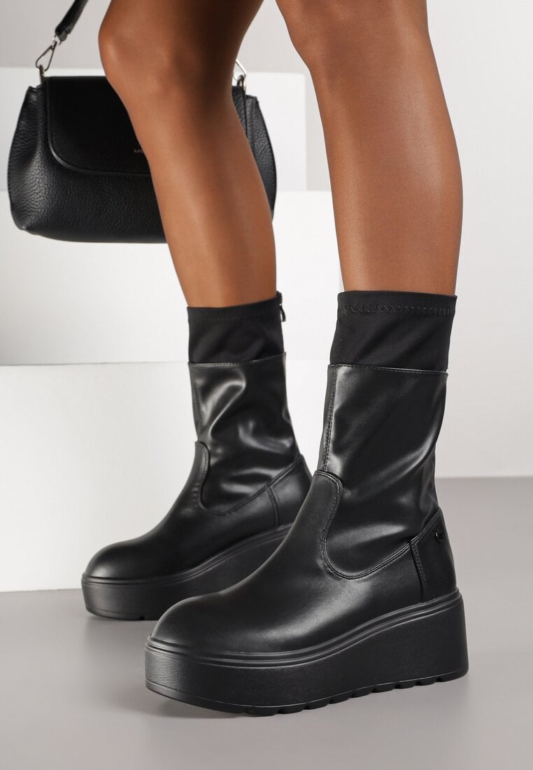 Botine Negre Vices pe Talpă Groasă în Stil Grunge Anarriva