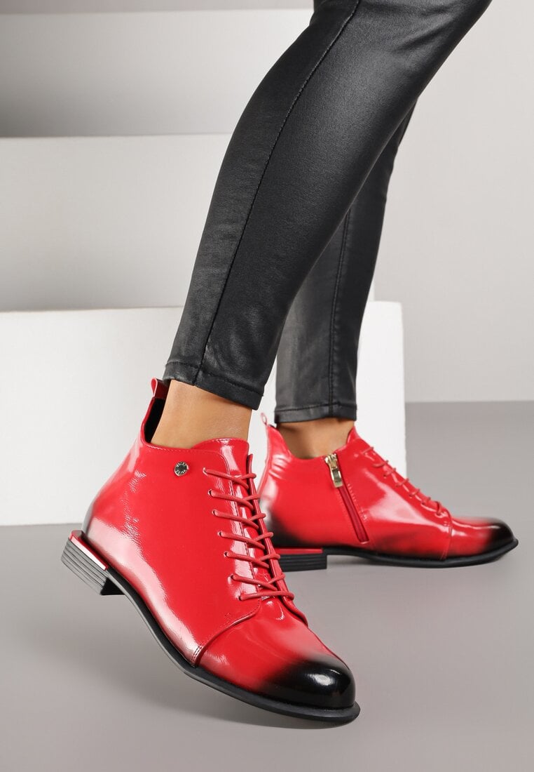 Botine Roșu-Negru Ghete Lăcuite Vices Jovilie