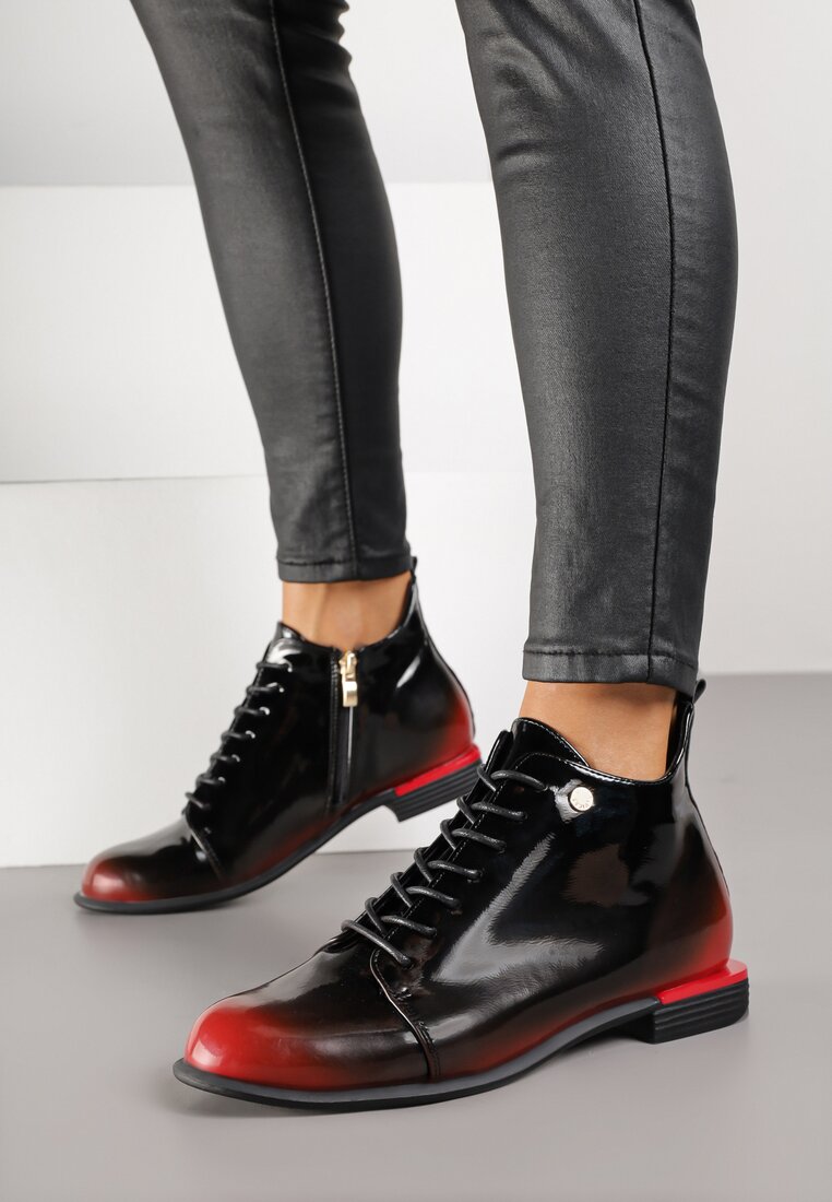 Botine Ghete Negru-Roșu Lăcuite Vices Jovilie