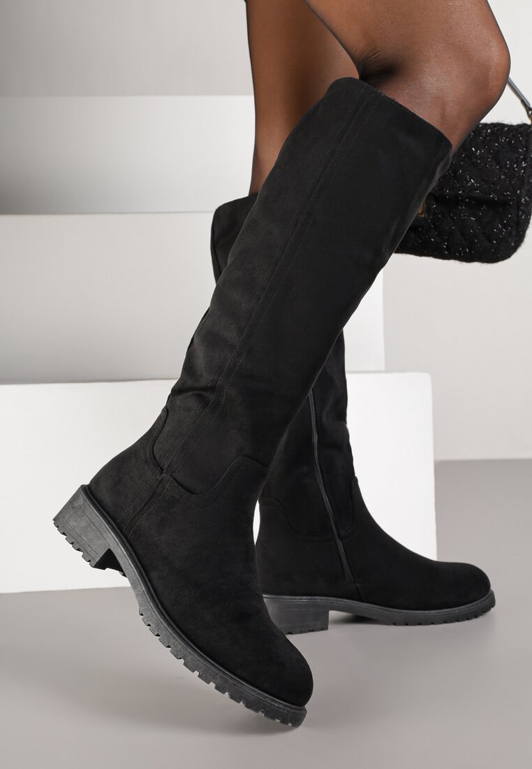 Cizme Negre Ajustate Vices în Stil Basic Lonavie