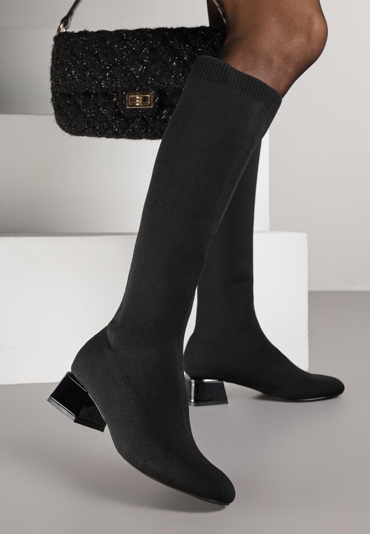 Cizme negre Vices pe toc conic cu carâmb elastic Garsse