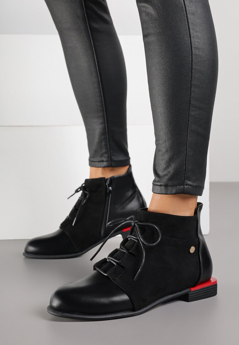 Botine Negre Vices cu carâmb șiretuit Uzvila