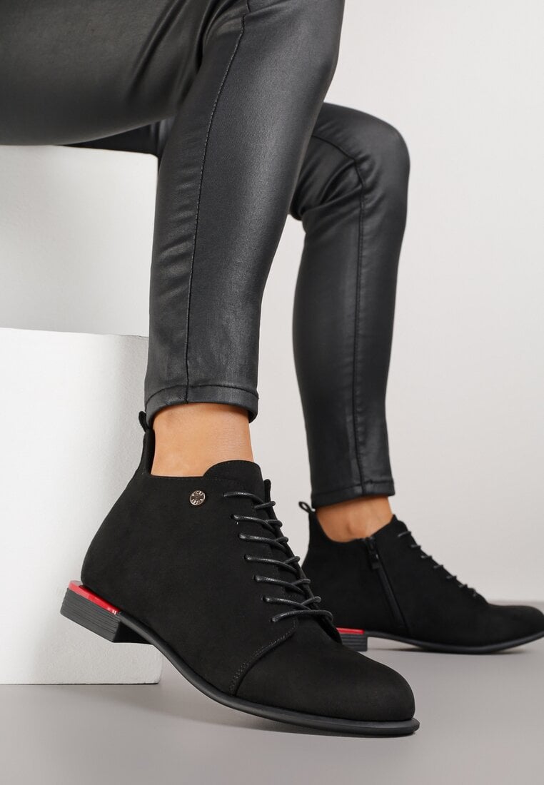 Botine Negre Vices Ghete din imitație de piele întoarsă Aliff