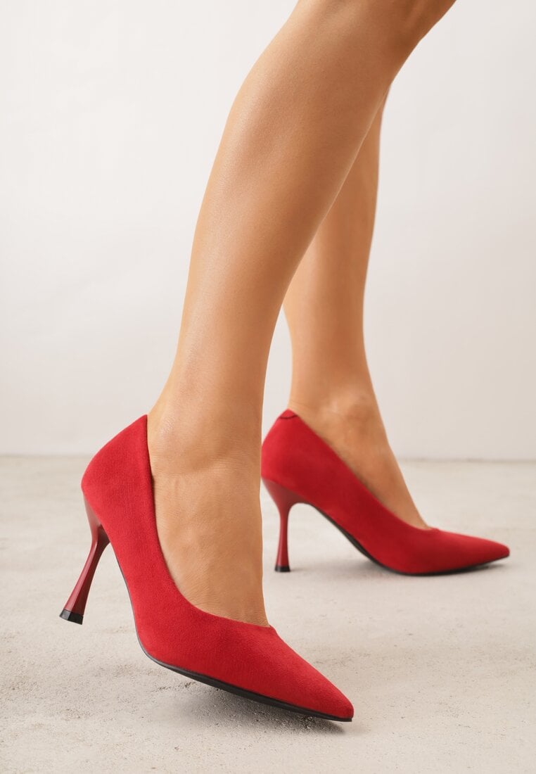 Pantofi Stiletto Roșii Vices cu Brant din Piele Naturală Gioriane