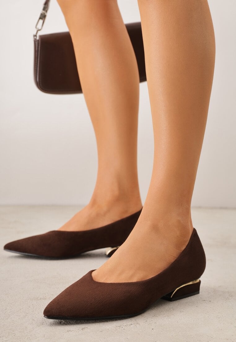 Pantofi cu toc balerini Maro Vices cu vârf ascuțit și branț din piele Falennea