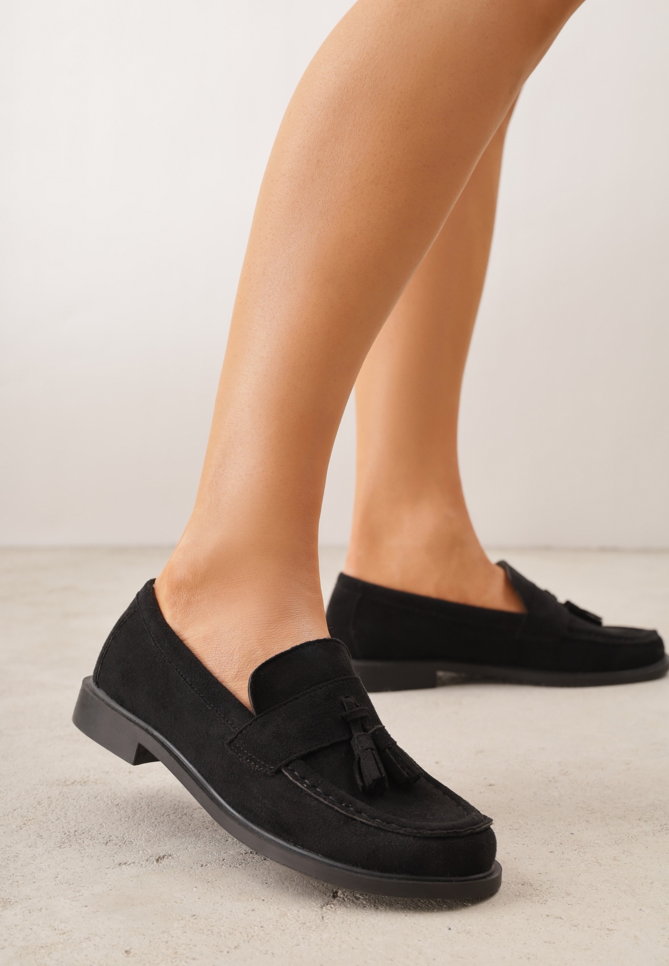 Mocasini Negre VICES cu Branț din Piele Naturală Decorate cu Ciucuri Maritune