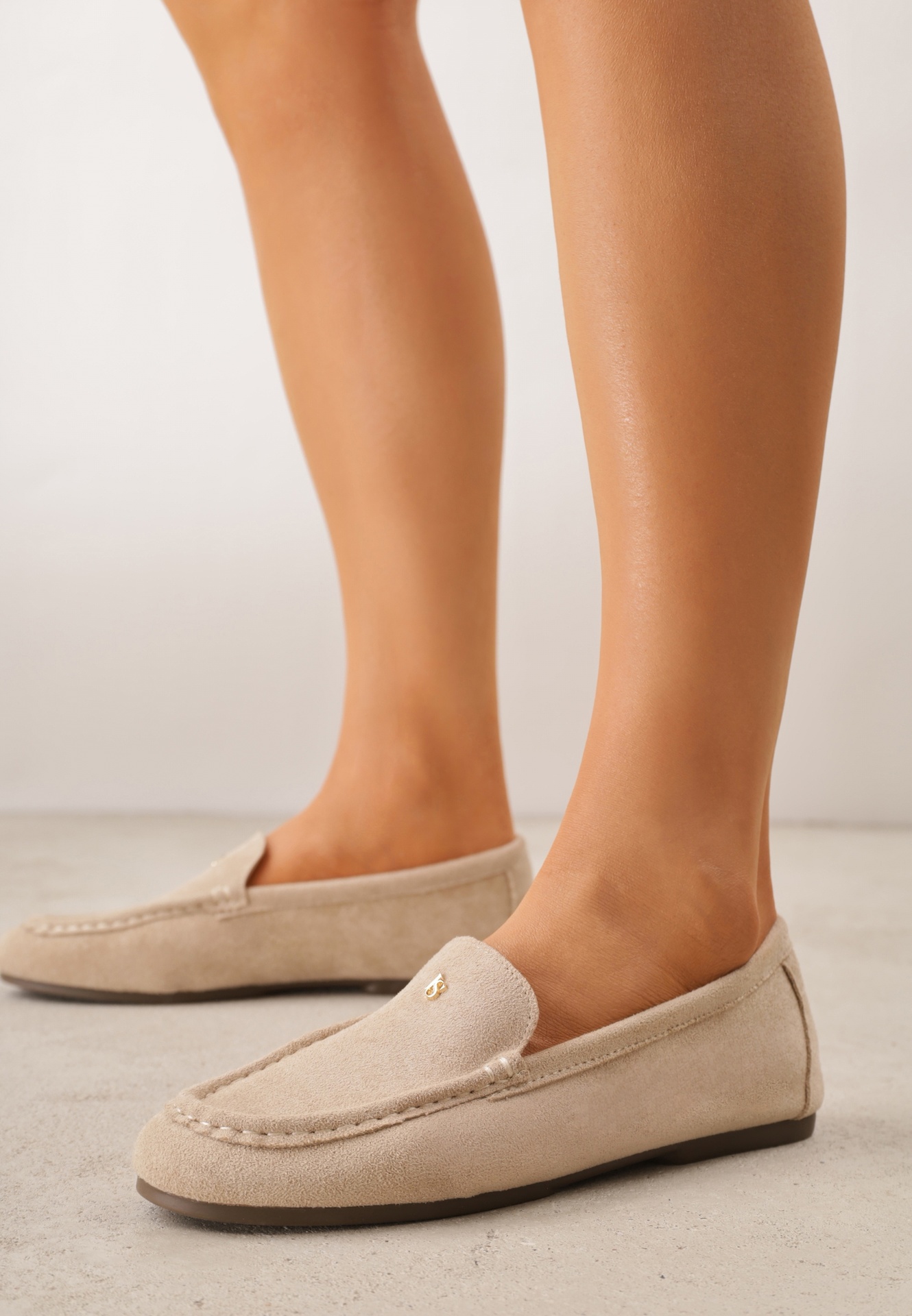 Mocasini Bej deschis VICES cu Branț din Piele Naturală și Element metalic Alcimene