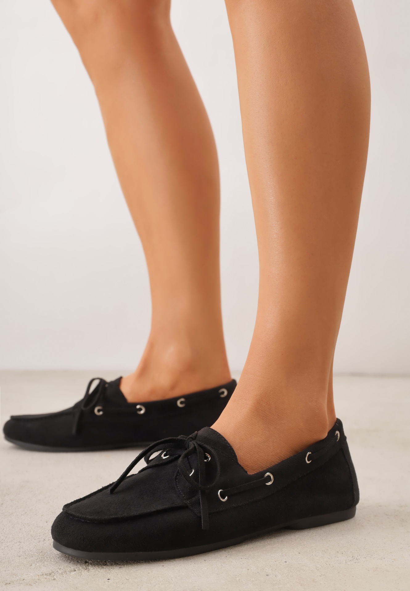 Mocasini Negri VICES cu Branț din Piele Naturală cu Șireturi Nairis