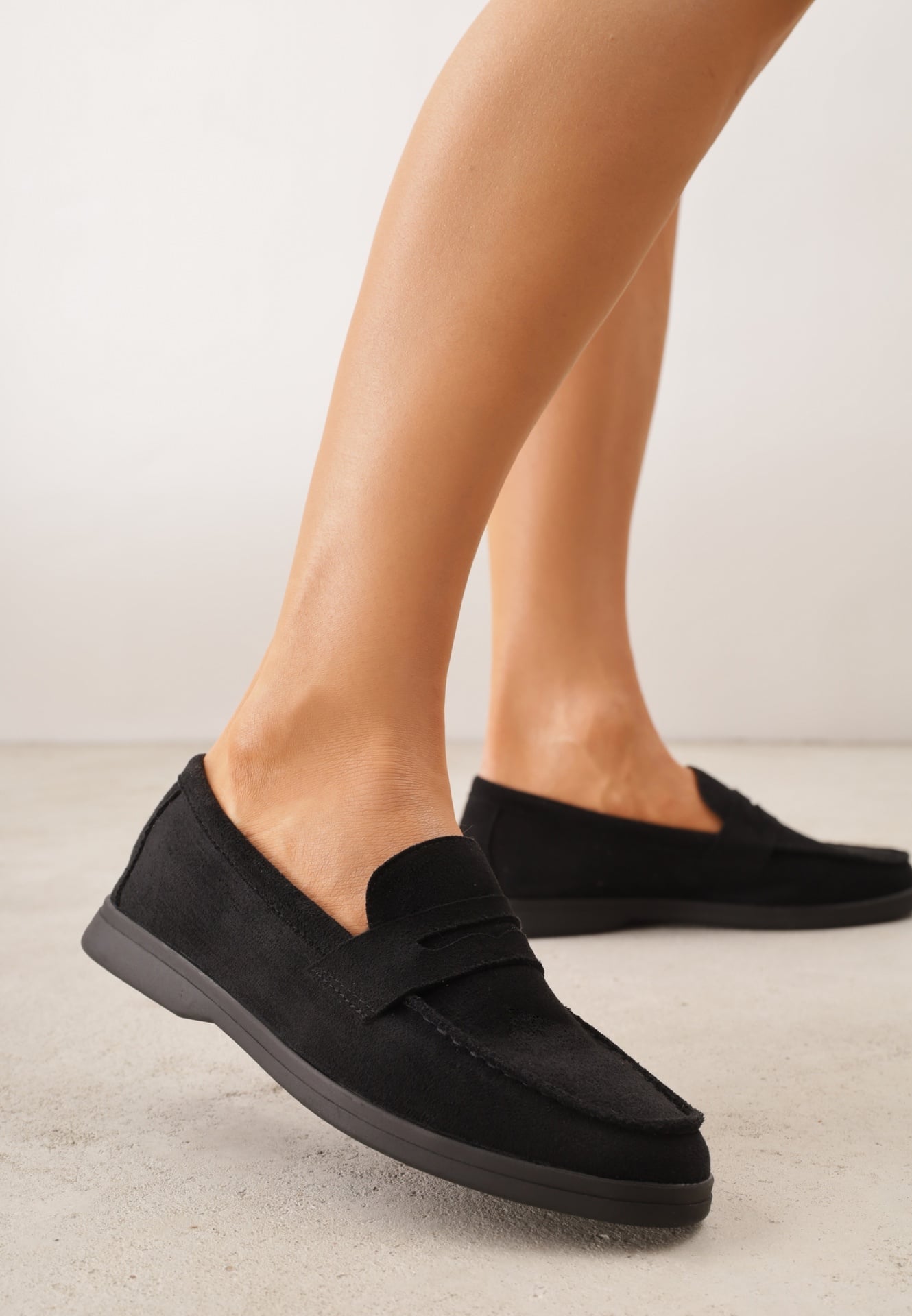 Mocasini Negri Casual VICES din Imitație de Piele Întoarsă cu Brant din Piele Naturală Sheiris