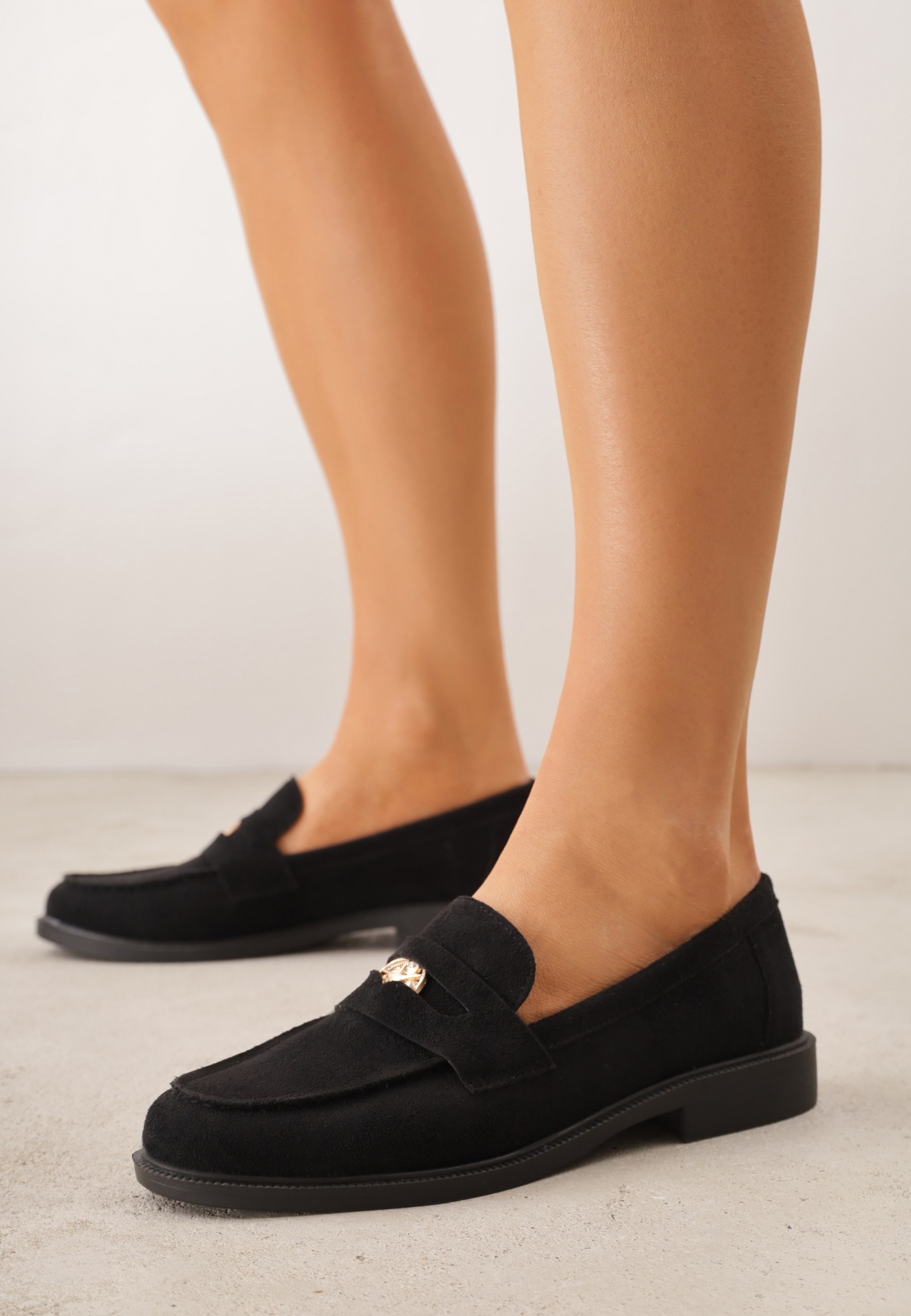 Mocasini Negri VICES cu Brant din Piele și cu Ornament Metalic Sereisana