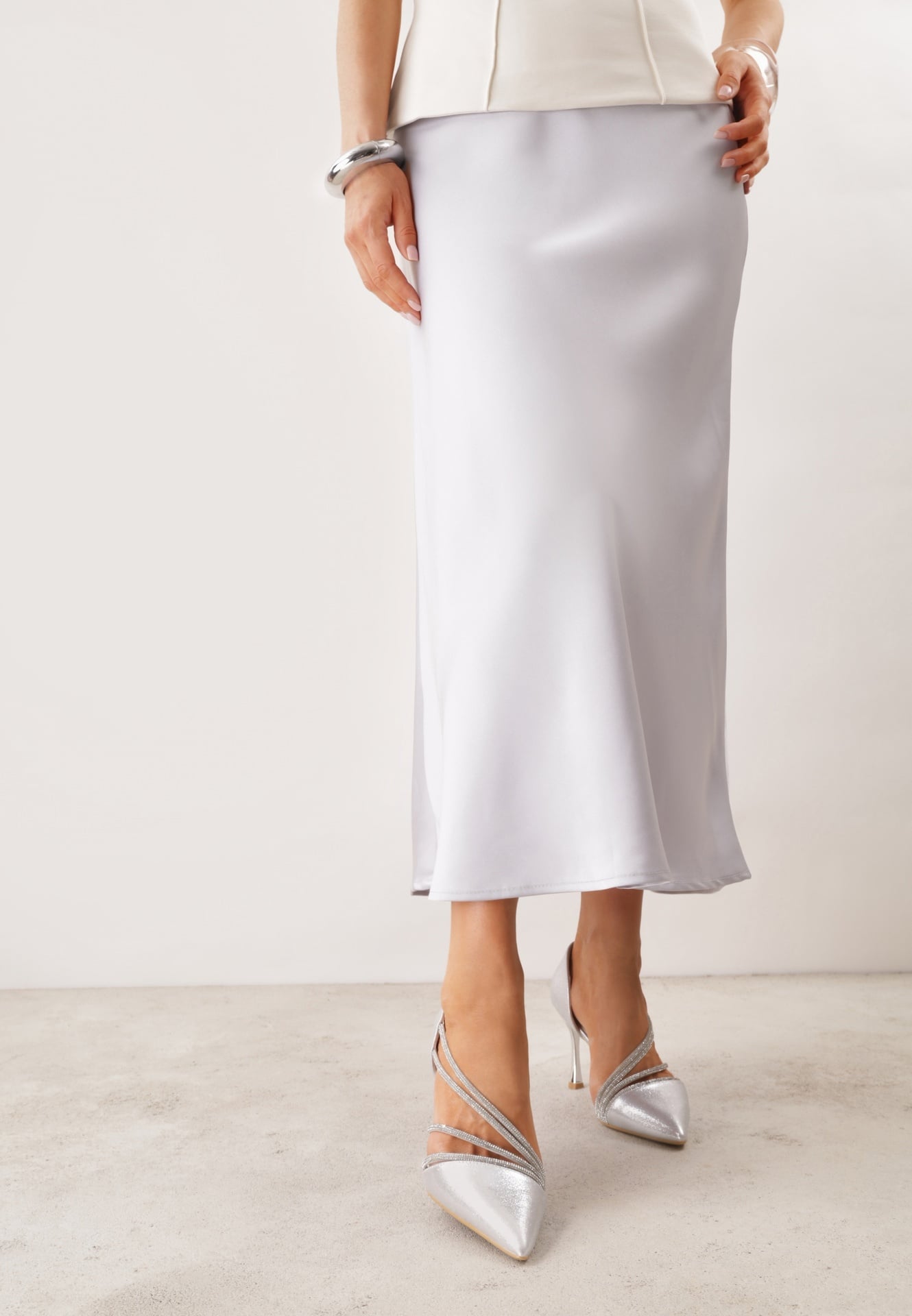 Pantofi stiletto Jaenlith Argintii