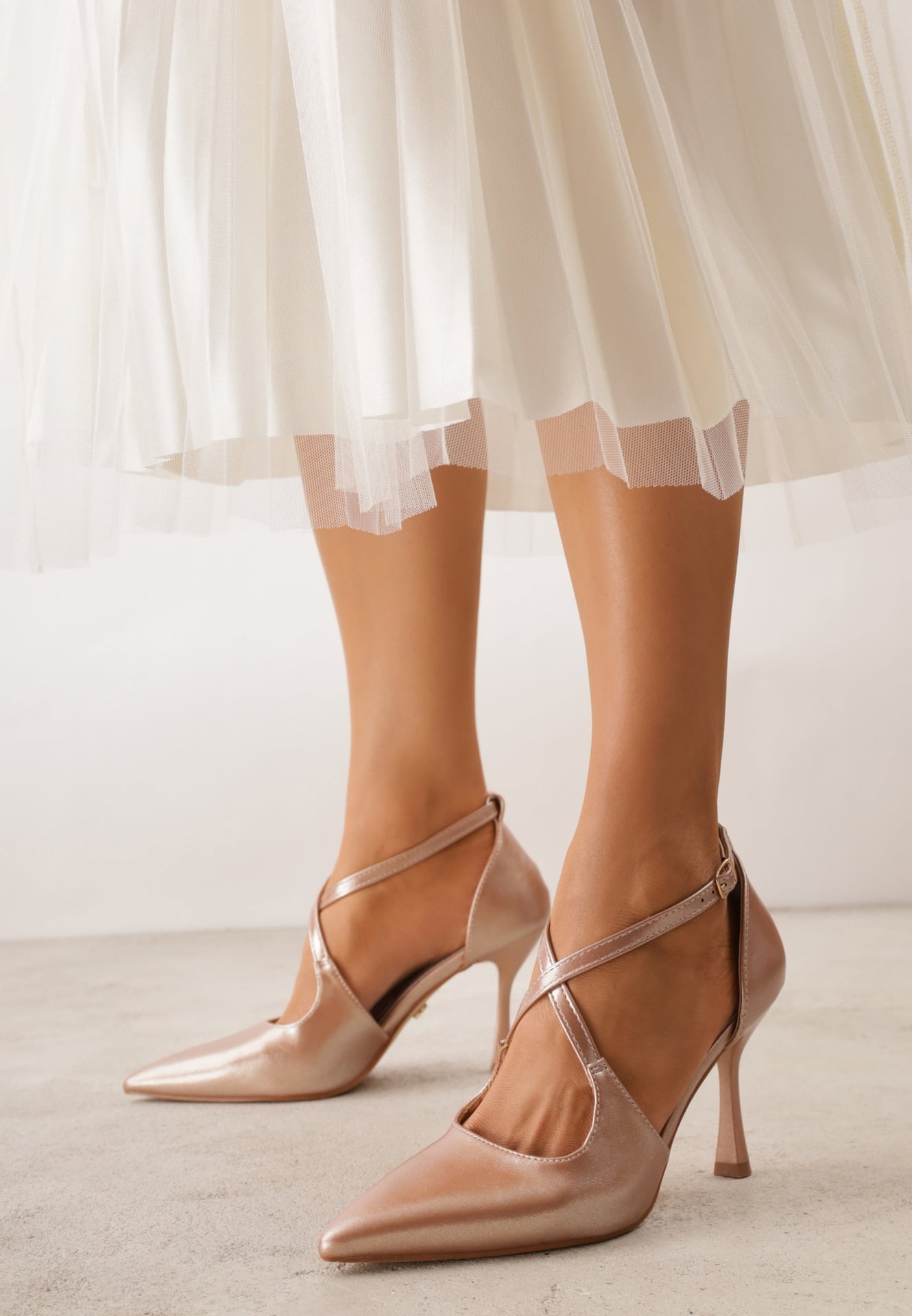 Pantofi stiletto Dalimara Culoarea șampaniei