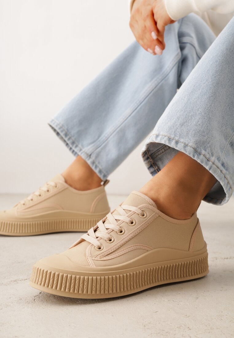 Teniși Clasici Bej închiși pe Talpă Striată Levanatia