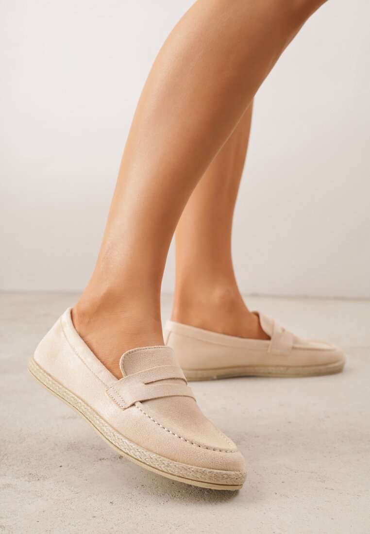 Mocasini Bej cu Împletitură în Stil Boho Galenatea