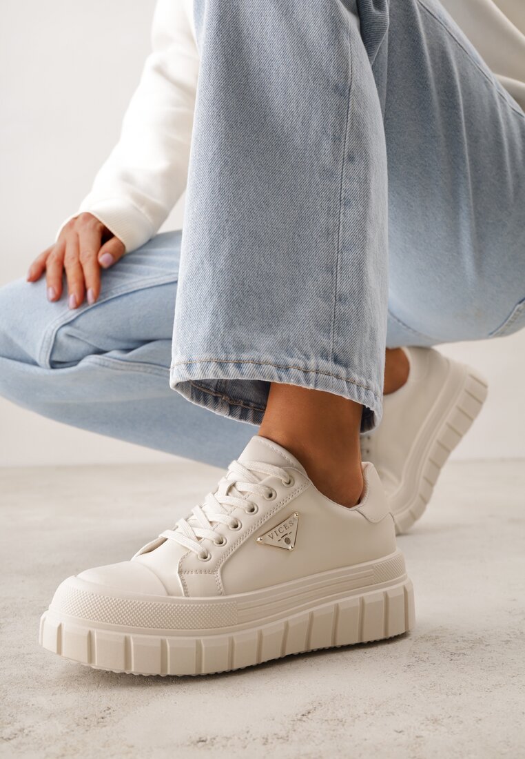 Adidași Bej VICES pe Talpă Embosată în Stil Chunky Myninis