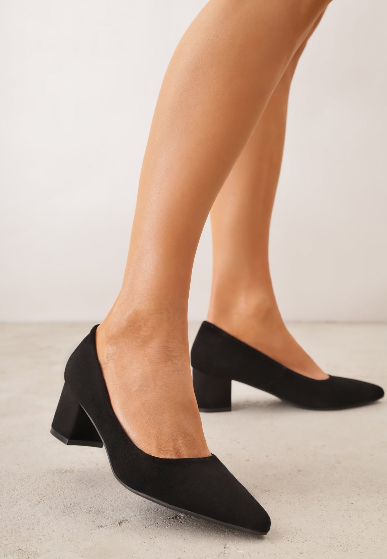 Pantofi cu toc negri VICES din Piele Naturală cu toc gros Avanah