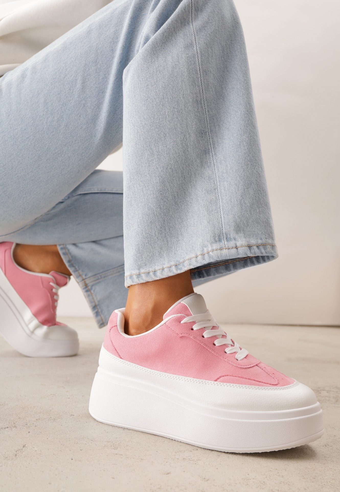 Adidași roz VICES pe platformă cu vârful decorativ Attis