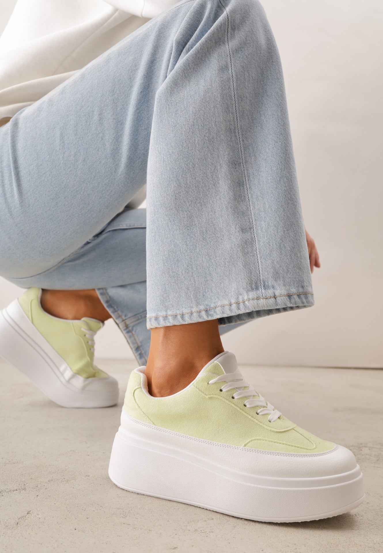 Adidași Galbeni VICES pe Platformă cu Vârf Decorativ Attis