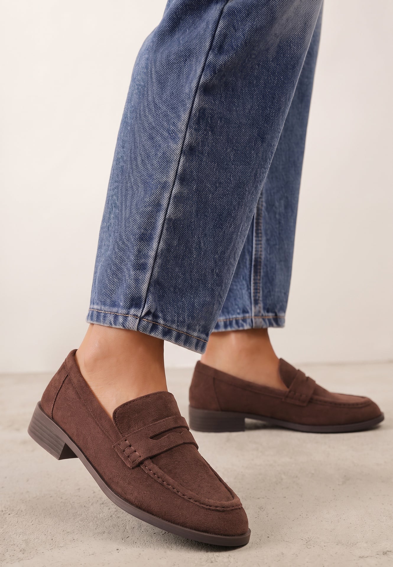 Mocasini cu design minimalist și branț din piele Filsa Bej închis Maro Maro